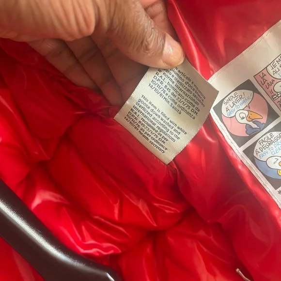 MONCLER MAYA HOODED SHORT DOWN JACKET Red Size 2 = Small - Picture 8 of 10